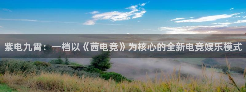 一竞技app官方网站：紫电九霄：一档以《茜电竞》为核心的全新电竞娱乐模式